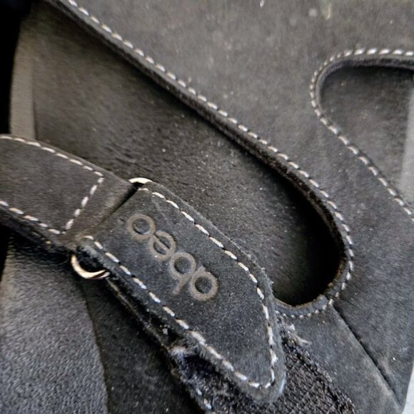 Abeo Loma‎ black suede leather slides sandals Size 10 - Picture 3 of 5